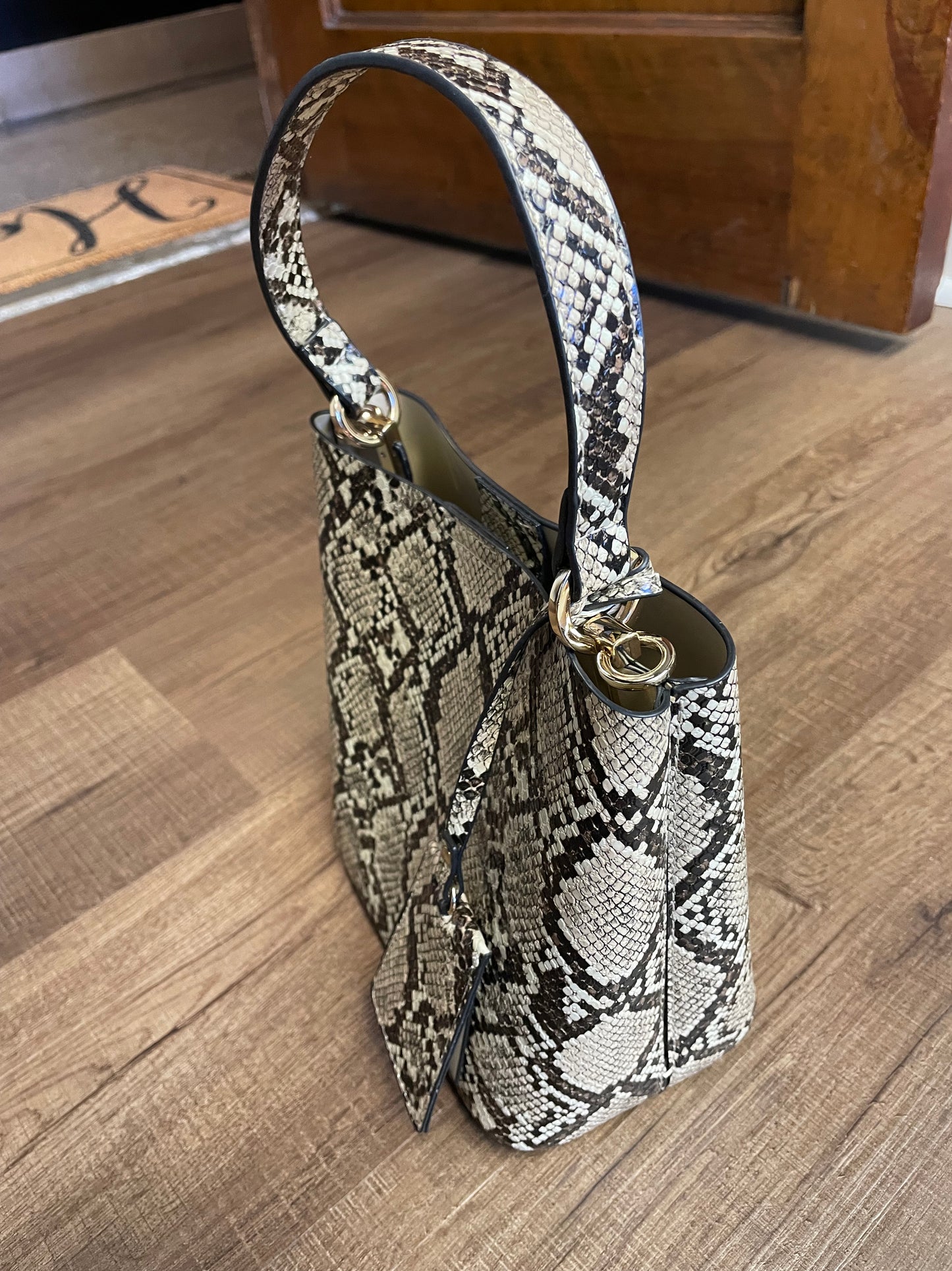 Faux Snakeskin Handbag