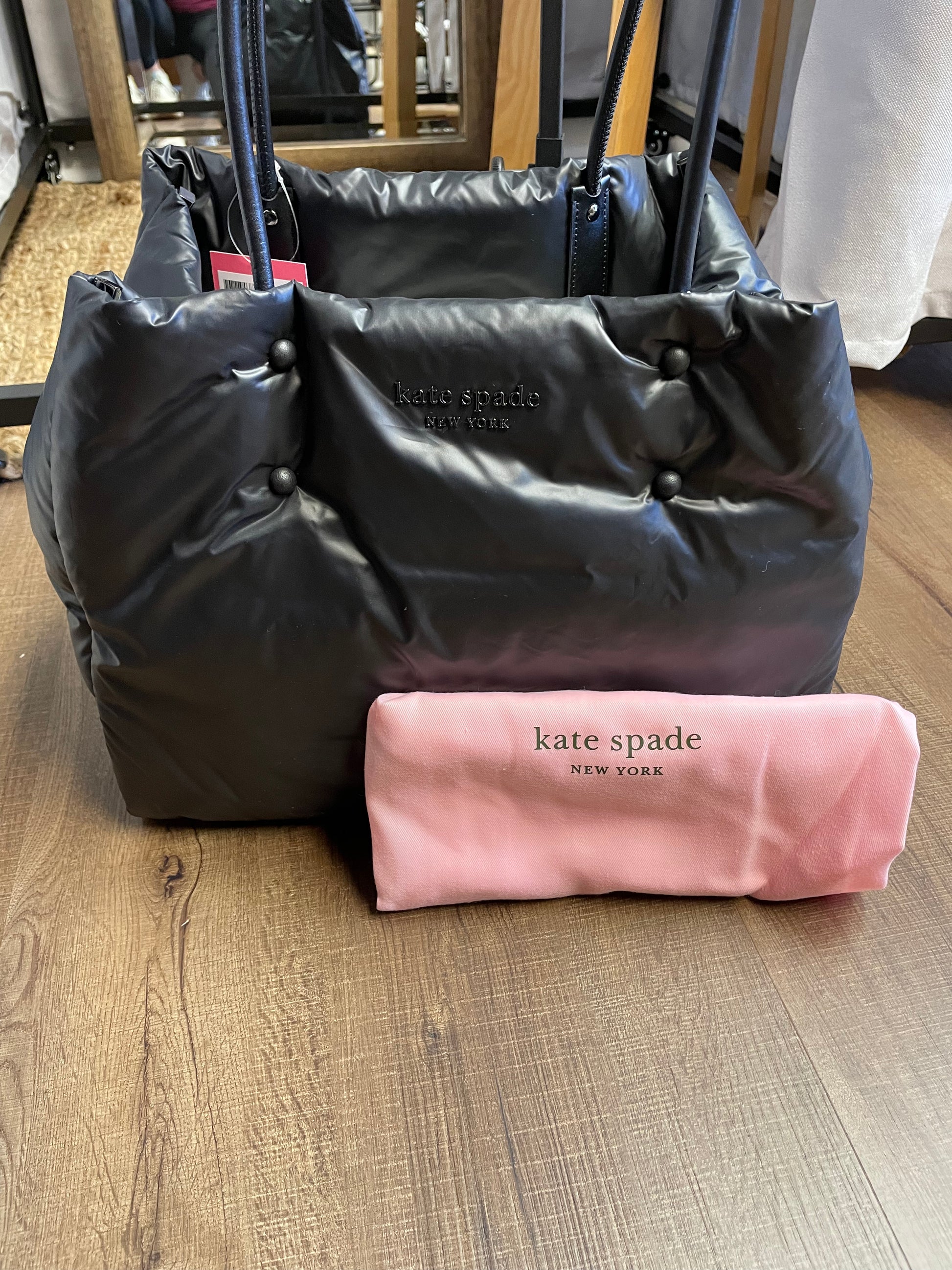 Kate Spade Everything Puffy Nylon Large Tote Bag in Black