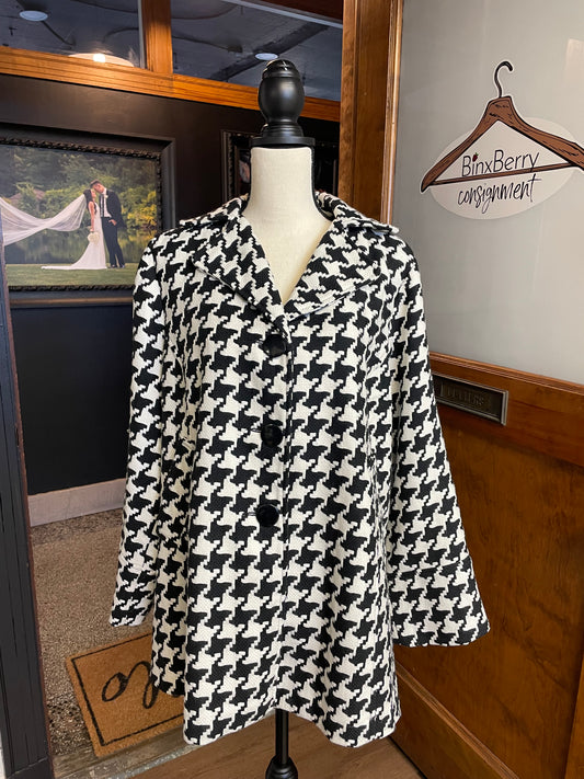 Joan Rivers Houndstooth Peacoat (1X)