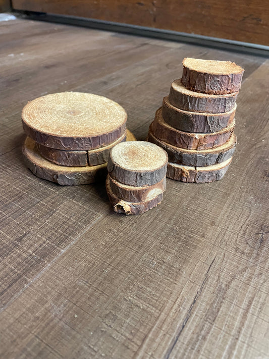 Assorted Sizes Unfinished Wood Slices