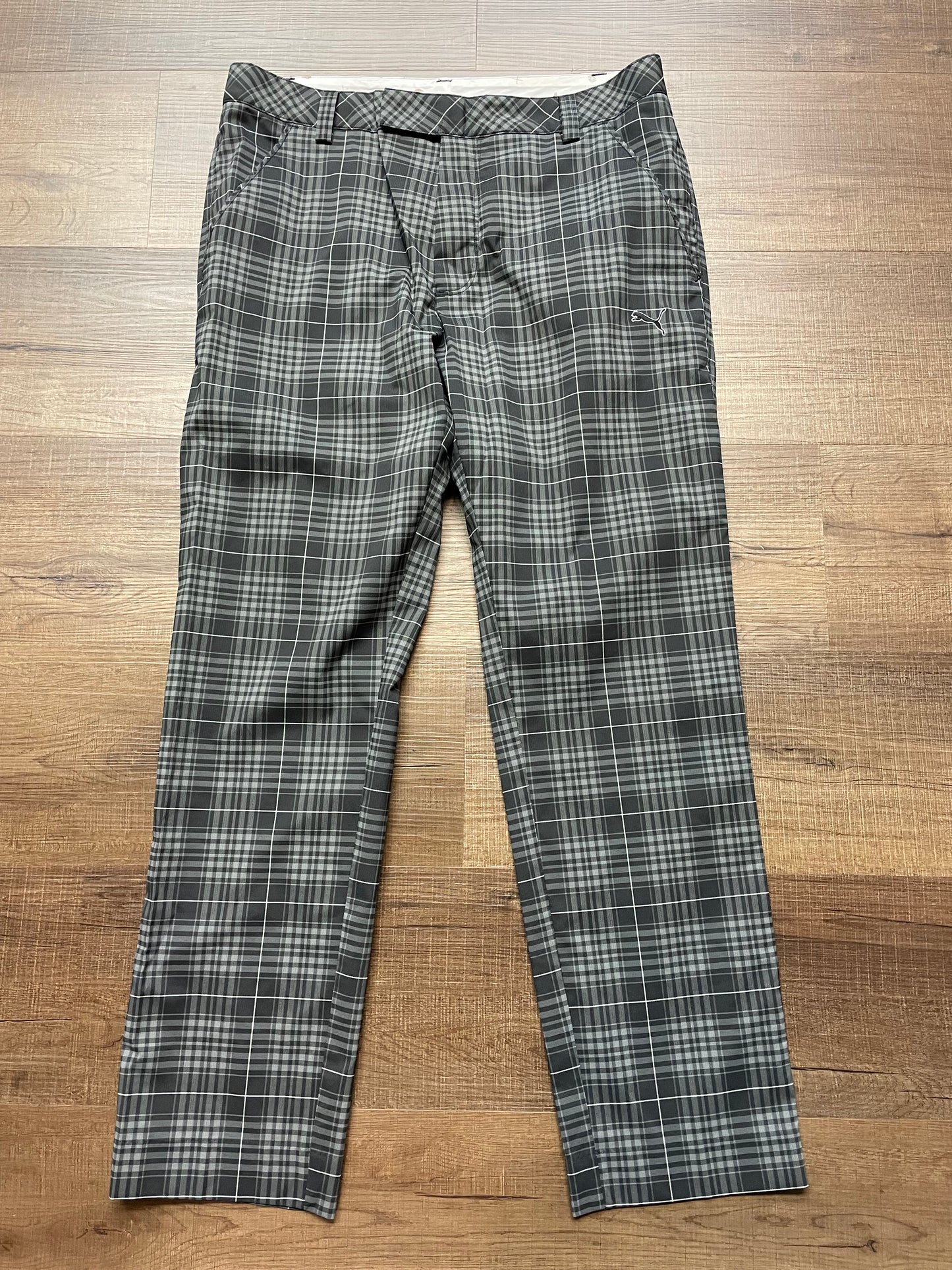 Puma Sport Lifestyle Gray Plaid Women's Golf Pants (32x30)