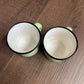 Set of Two Mini Painted Ceramic Mugs (1/4 cup)