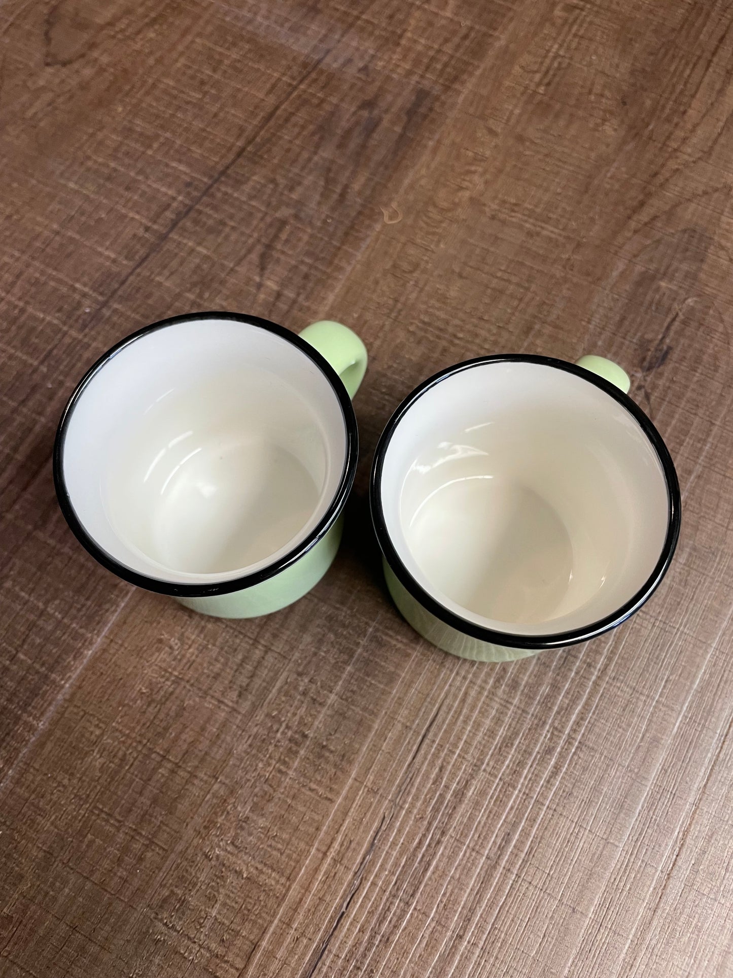 Set of Two Mini Painted Ceramic Mugs (1/4 cup)