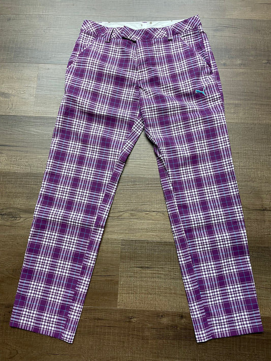 Puma Sport Lifestyle Purple Plaid Women's Golf Pants (30x30)