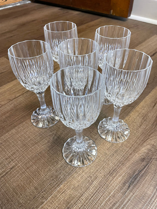 Clear Cut Crystal Wine Glasses (set of 6)