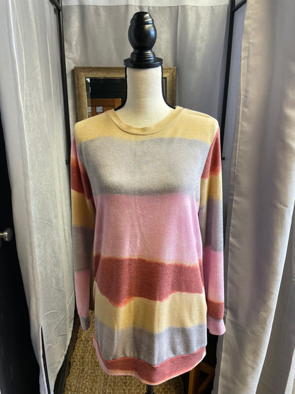 White Birch Striped Sweatshirt Dress (S)