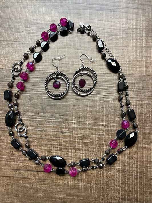 Lia Sophia Beaded Necklace & Earrings