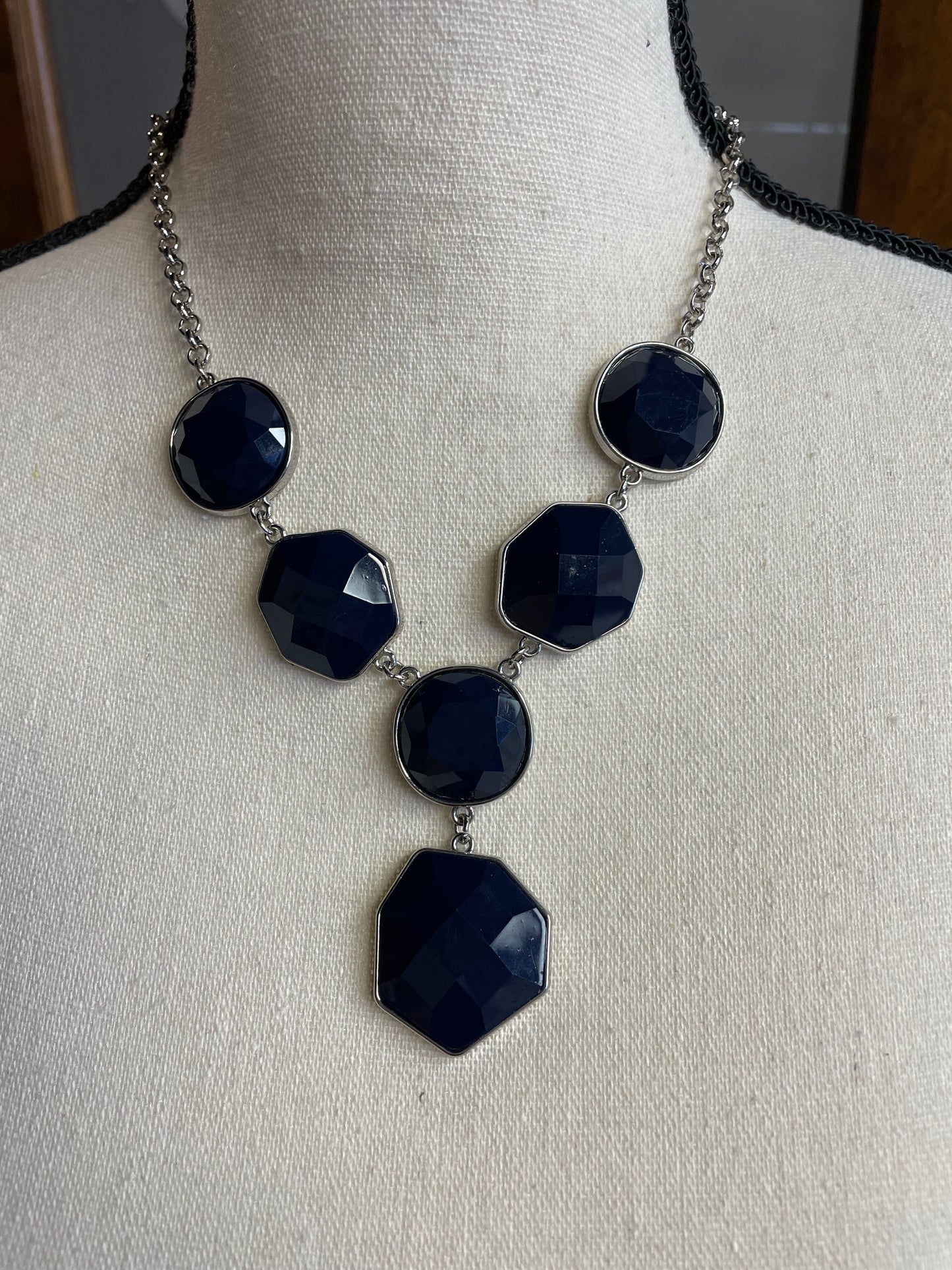 Navy Blue Stone Bauble Jewelry Set