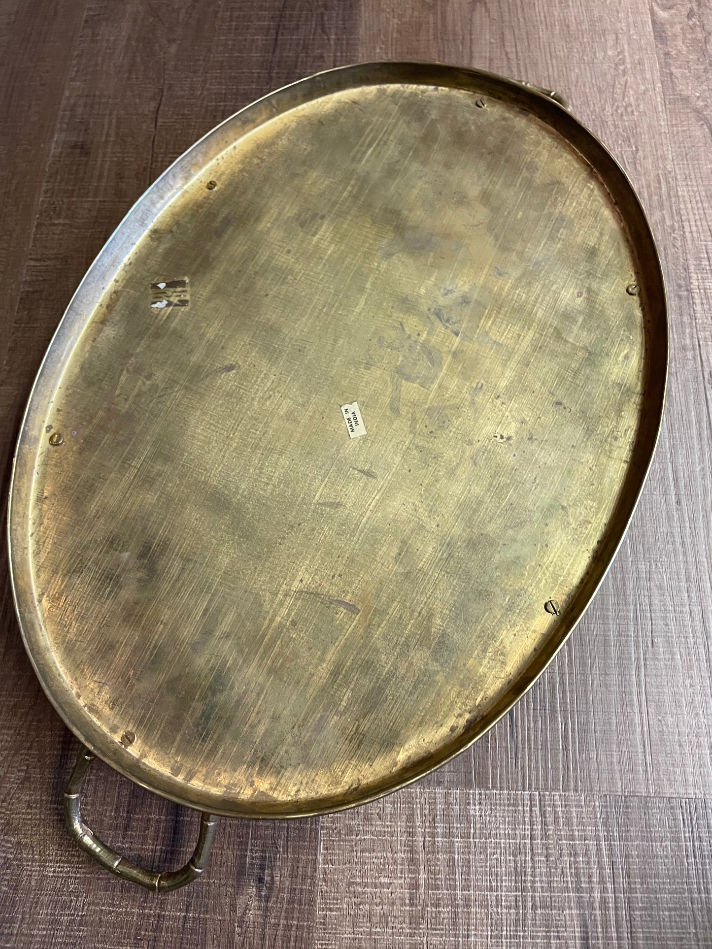 Vintage Hollywood Regency Brass Bamboo Vanity Tray