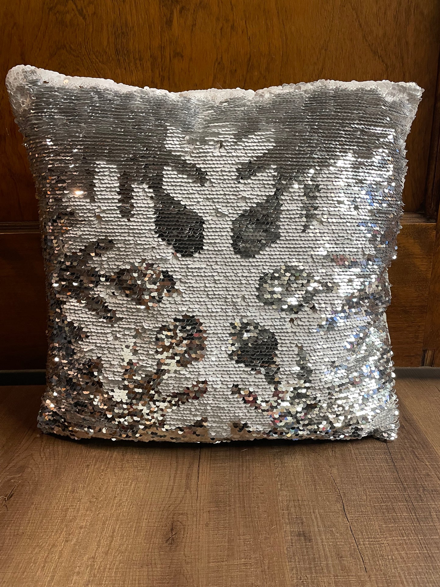 Reversible Sequin Snowflake Pillow