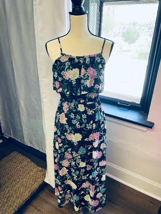 Kensie Black Floral Dress (XS)