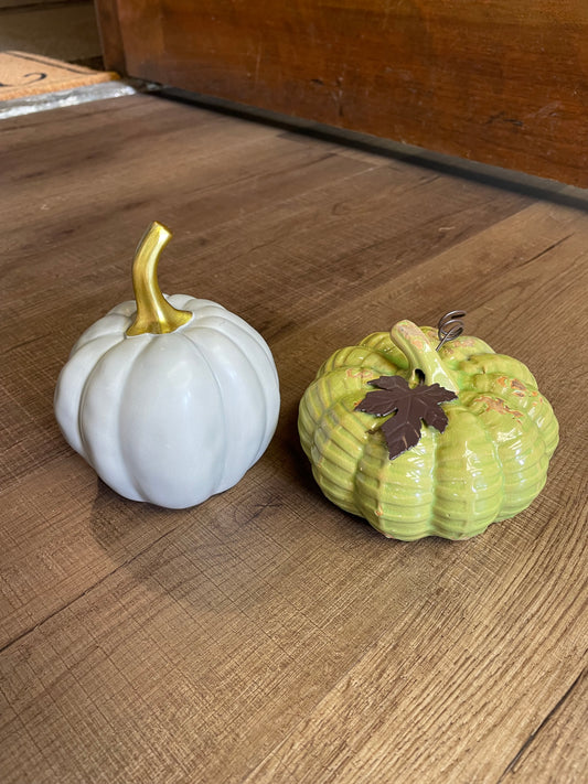 Ceramic Pumpkin Decor (set of 2)