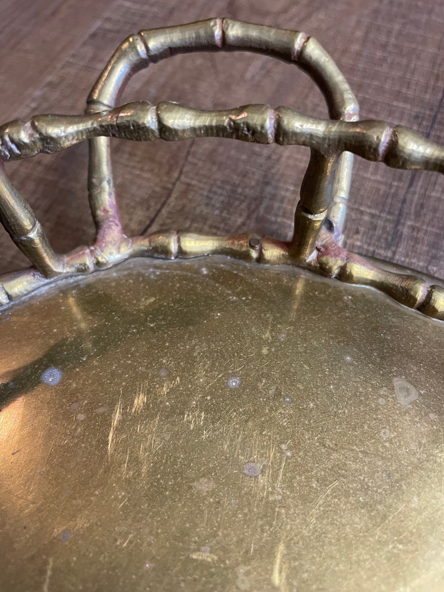 Vintage Hollywood Regency Brass Bamboo Vanity Tray