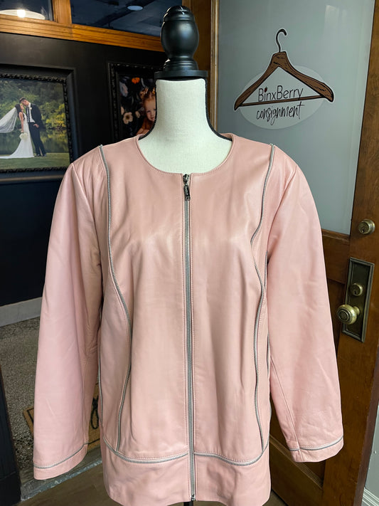 Bradley Bayou Pink Leather Jacket (1X)