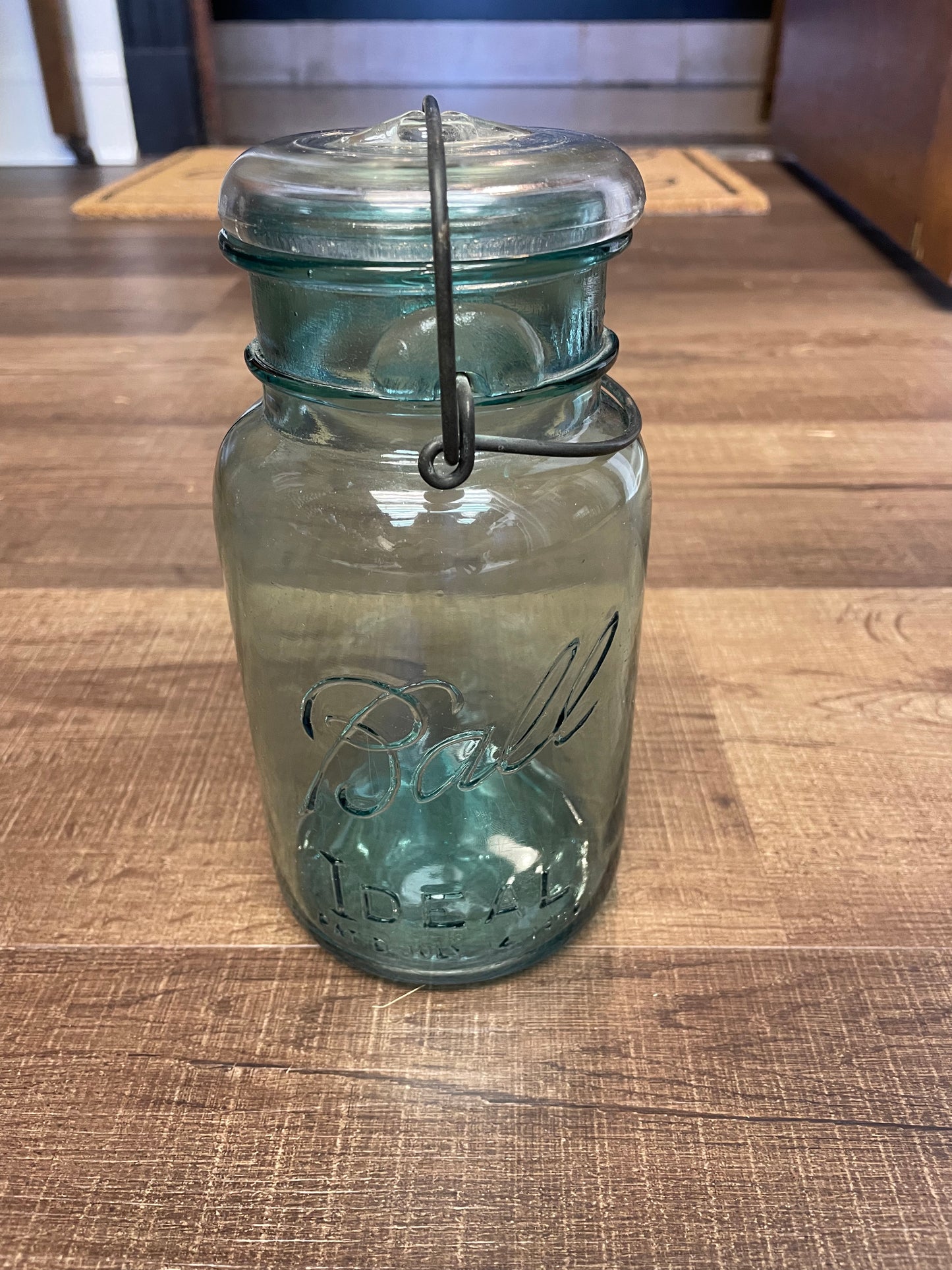 Vintage Ball Ideal PAT'D July 14 1908 Aqua Mason Jar