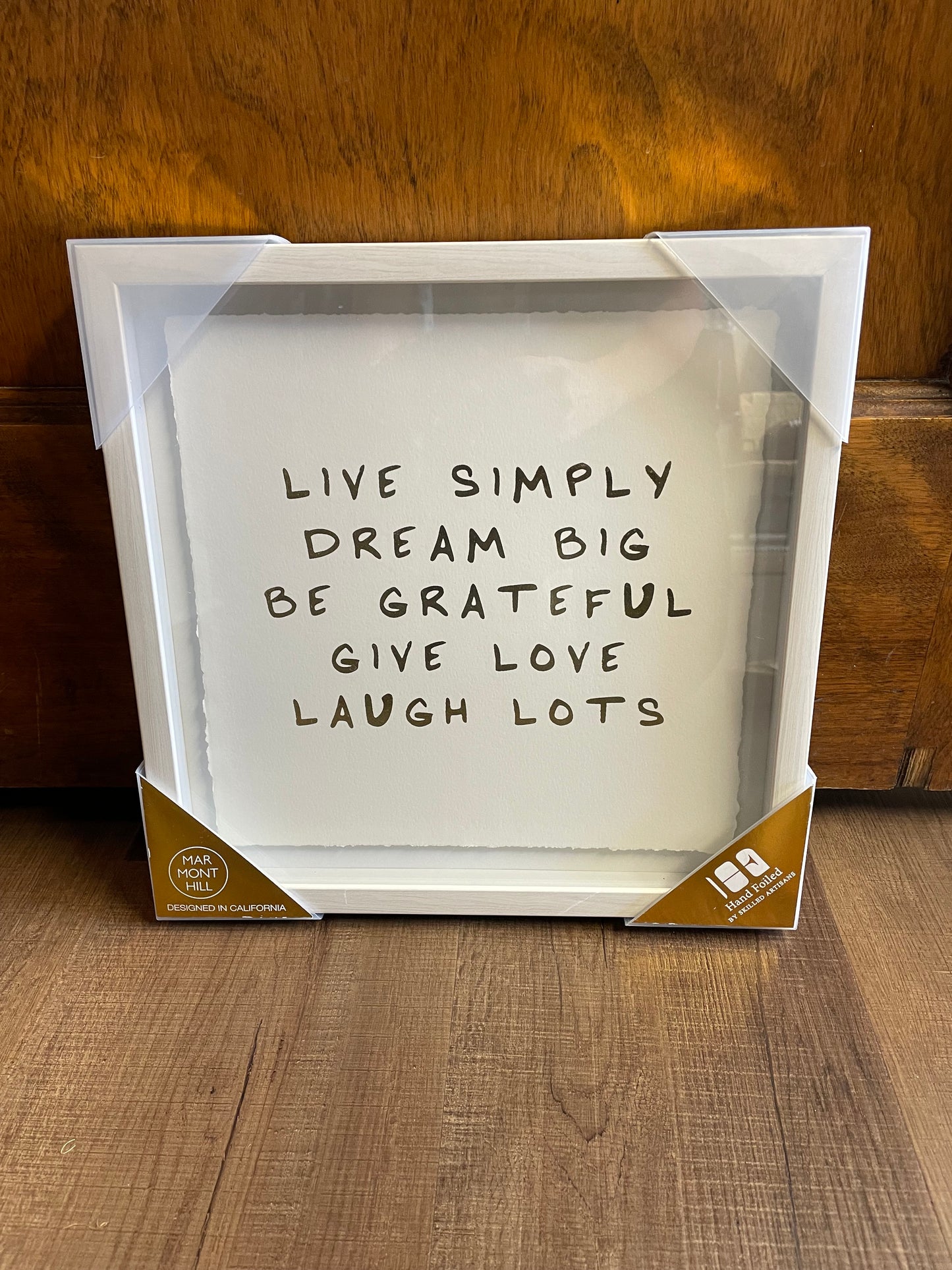 Marmont Hill Hand Foiled "Live Simply" Framed Print