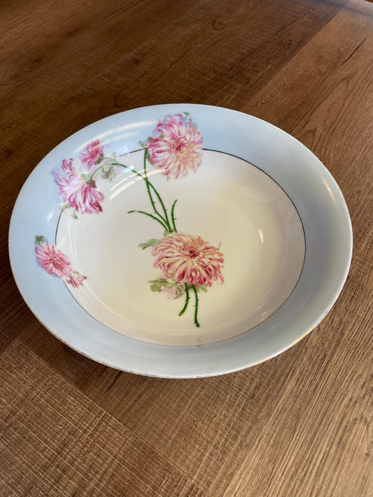 Bavaria Red Floral Mums 9.75" Serving Bowl