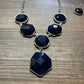 Navy Blue Stone Bauble Jewelry Set