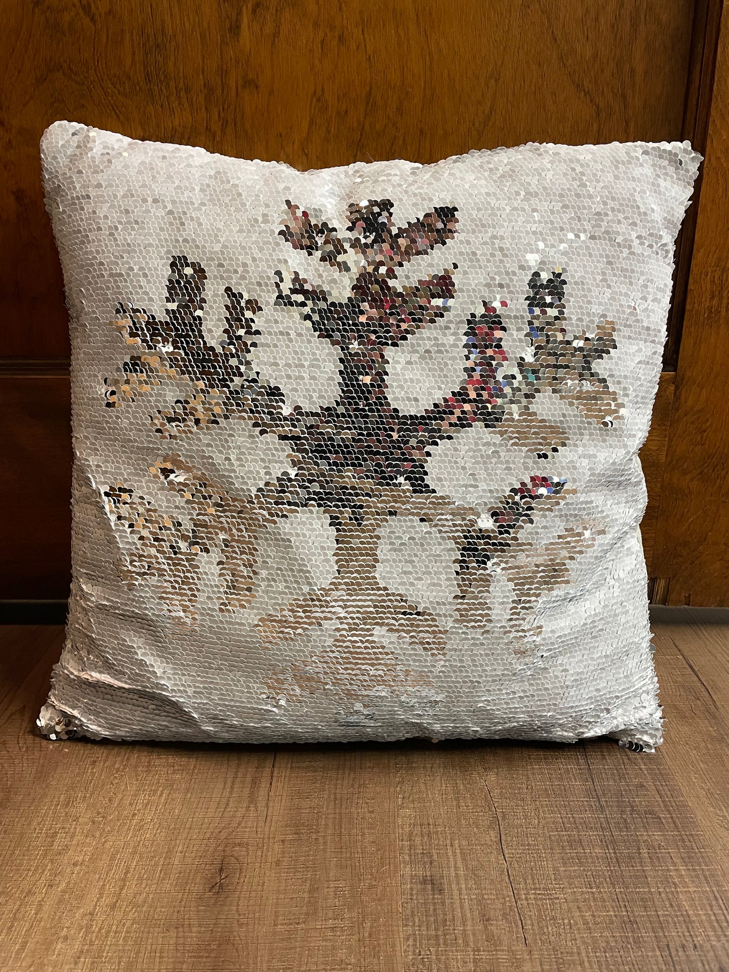 Reversible Sequin Snowflake Pillow