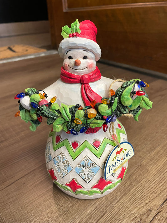 Jim Shore "Make the Season Bright" Snowman Figurine