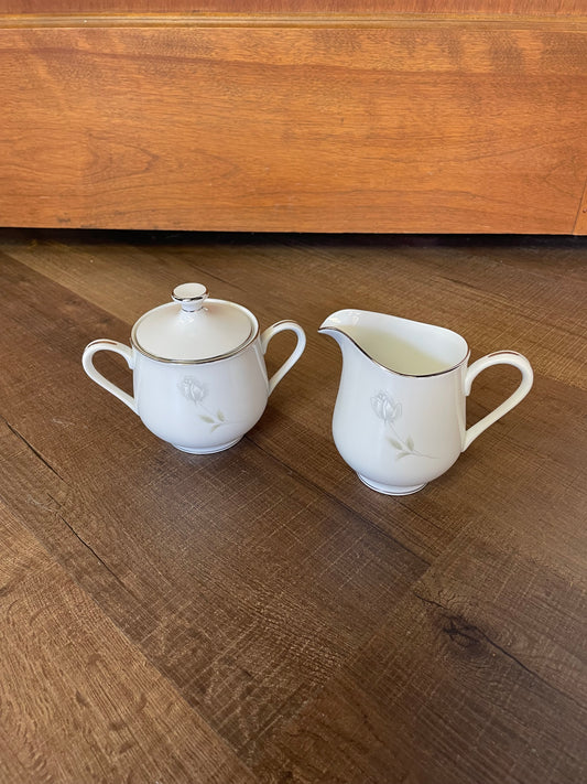 Sango China Rosalie Cream & Sugar Set