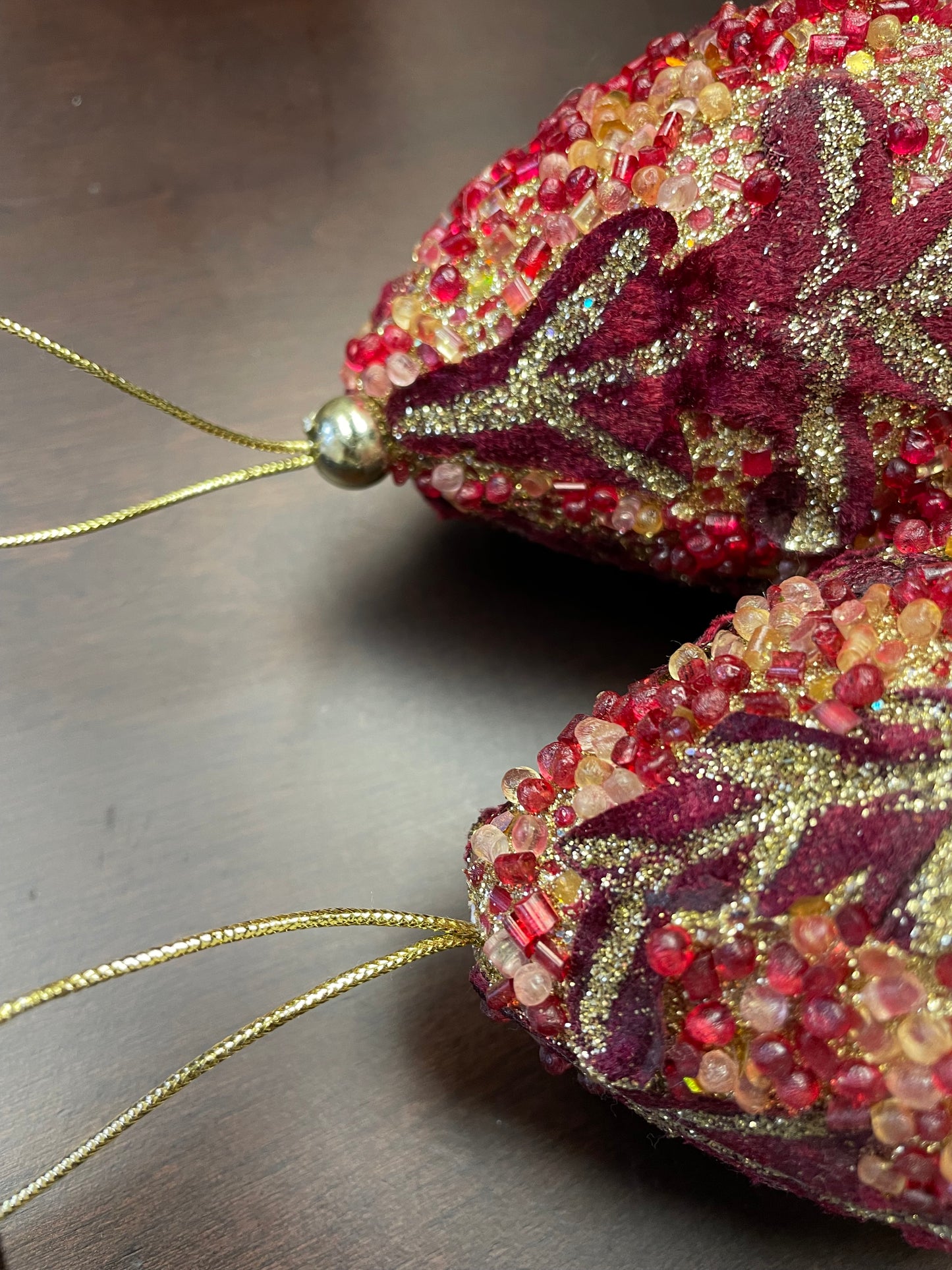 Beaded Almond-Shaped Ornaments