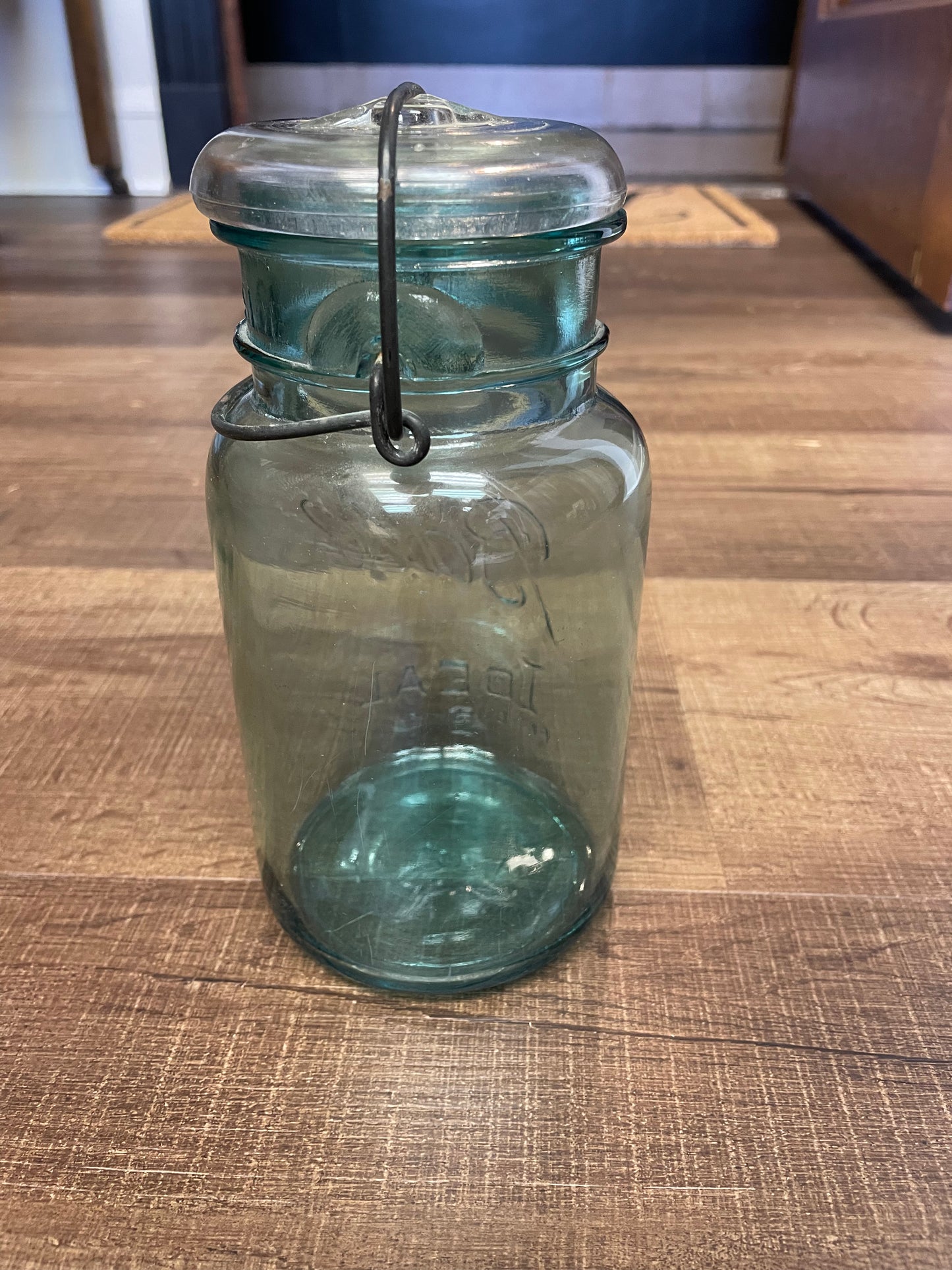 Vintage Ball Ideal PAT'D July 14 1908 Aqua Mason Jar