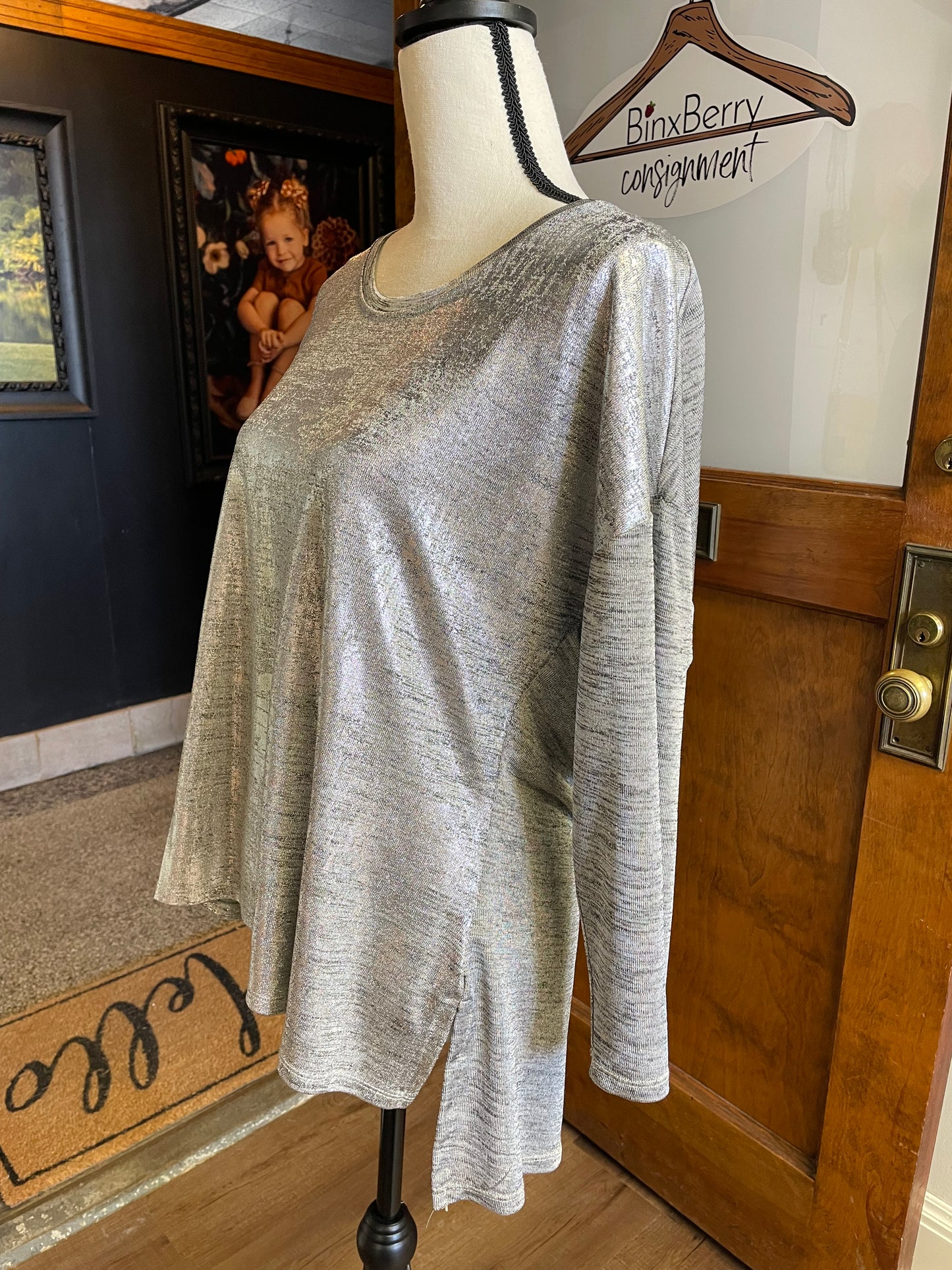 Thomas & Olivia Metallic Knit Top (XL)