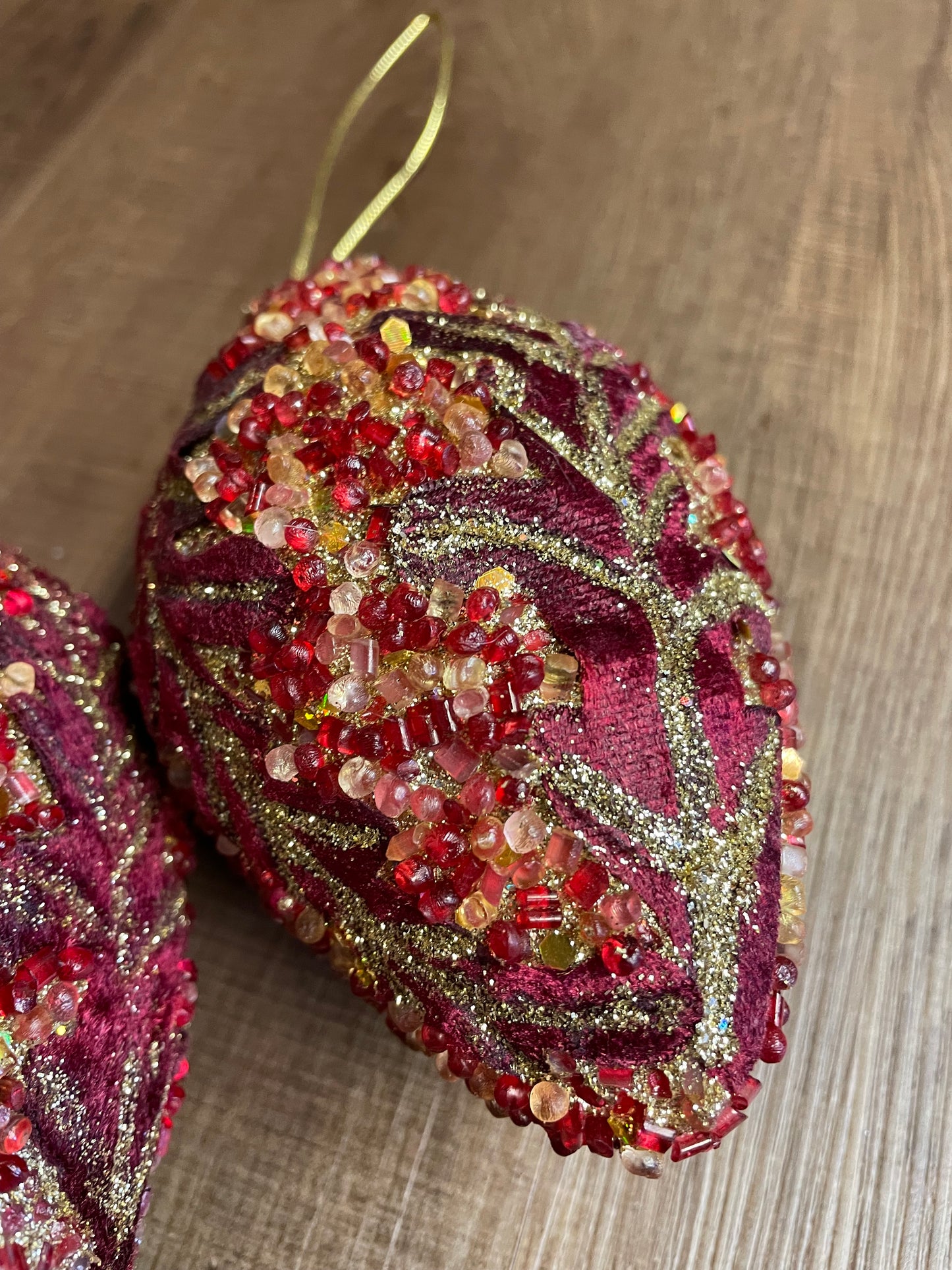 Beaded Almond-Shaped Ornaments