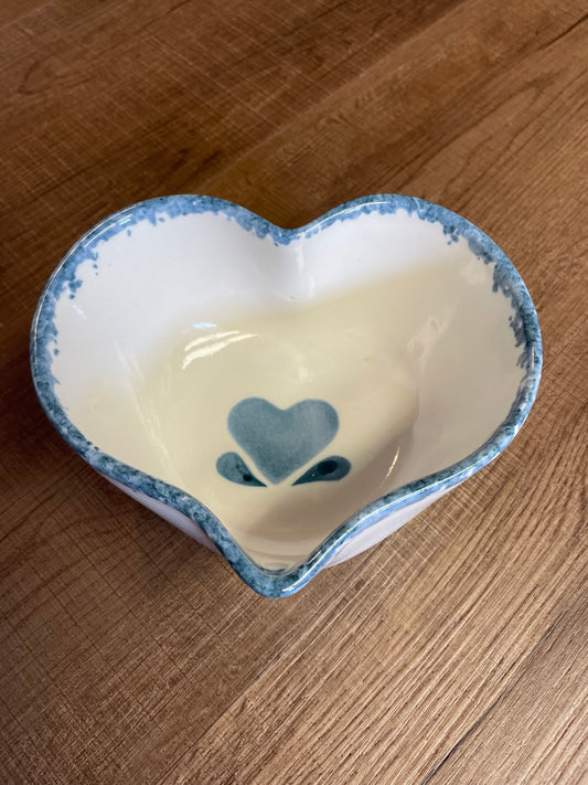 Heart Shaped Painted Ceramic Bowl