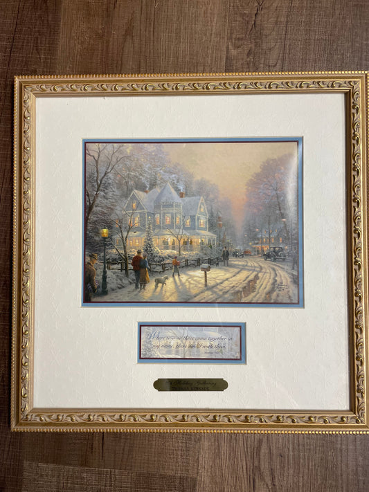 Thomas Kinkade "A Holiday Gathering" Framed Print