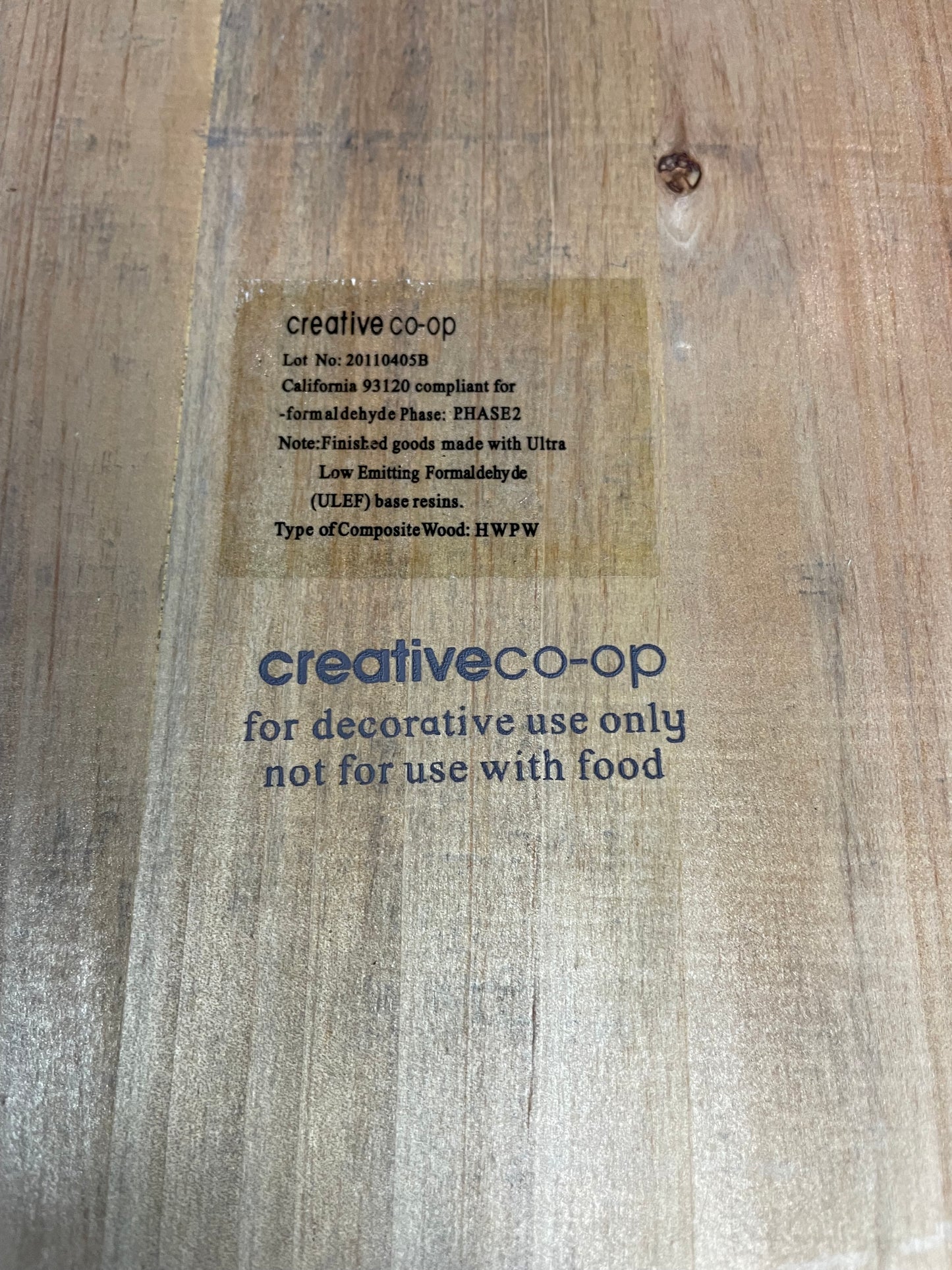 Creative Co-Op Handled Wood Tray