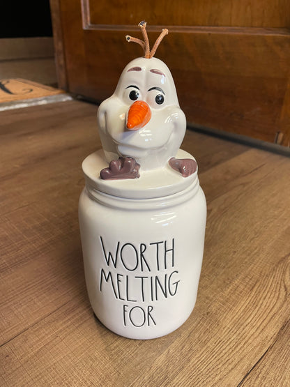 Rae Dunn Worth Melting For Olaf Ceramic Jar