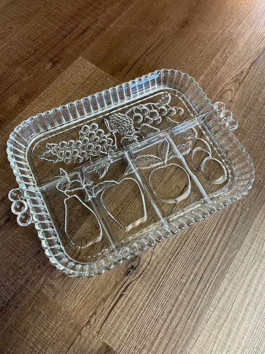 Vintage Indiana Glass Divided 5 Part Serving Dish