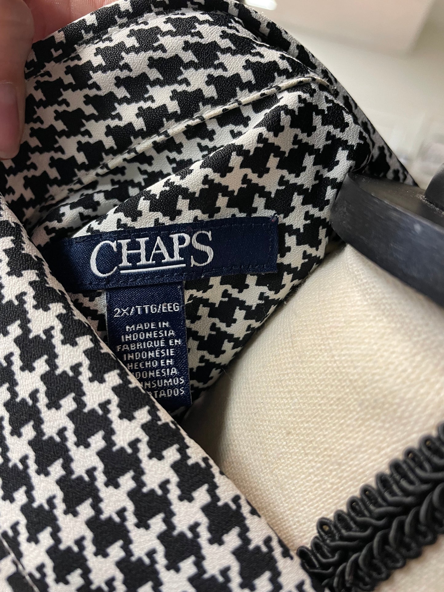 Chaps Houndstooth Women's Blouse (2X)