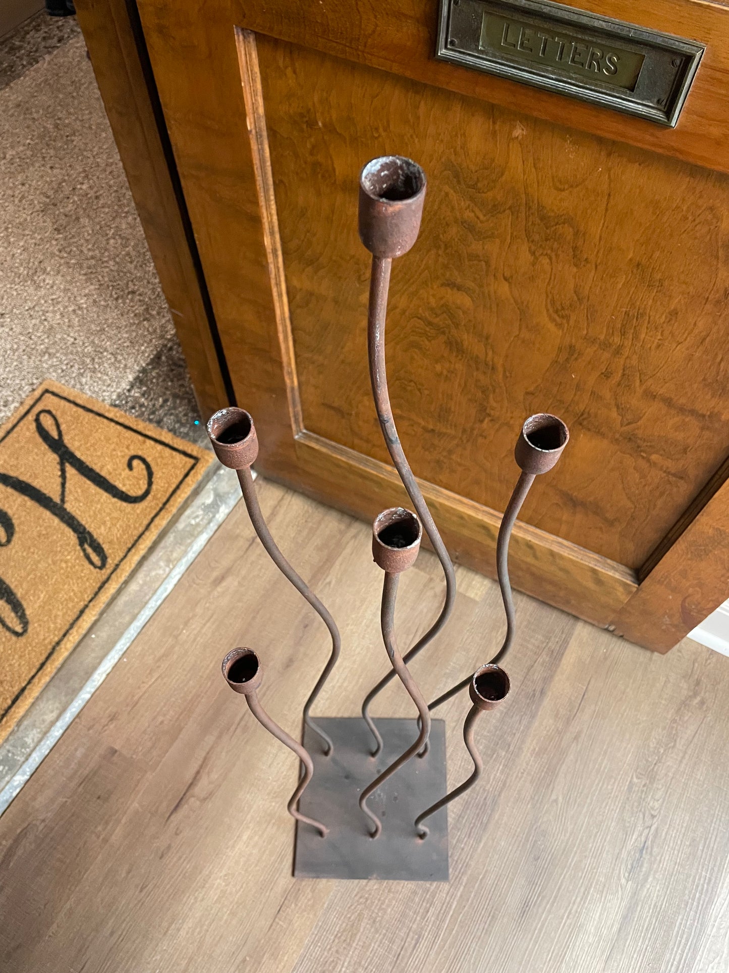 Wrought Iron Taper Candle Floor Stand