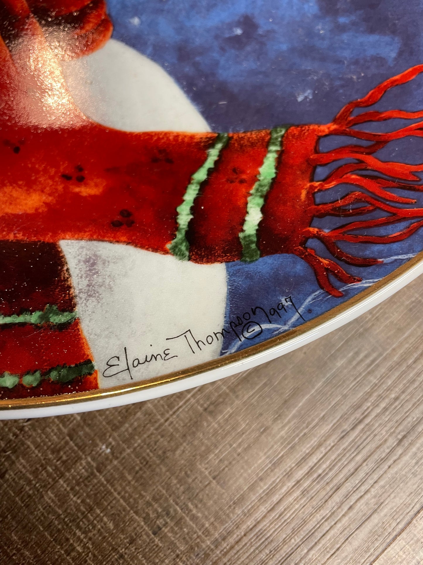 Elaine Thompson Ceramic Frosty Moon Plate