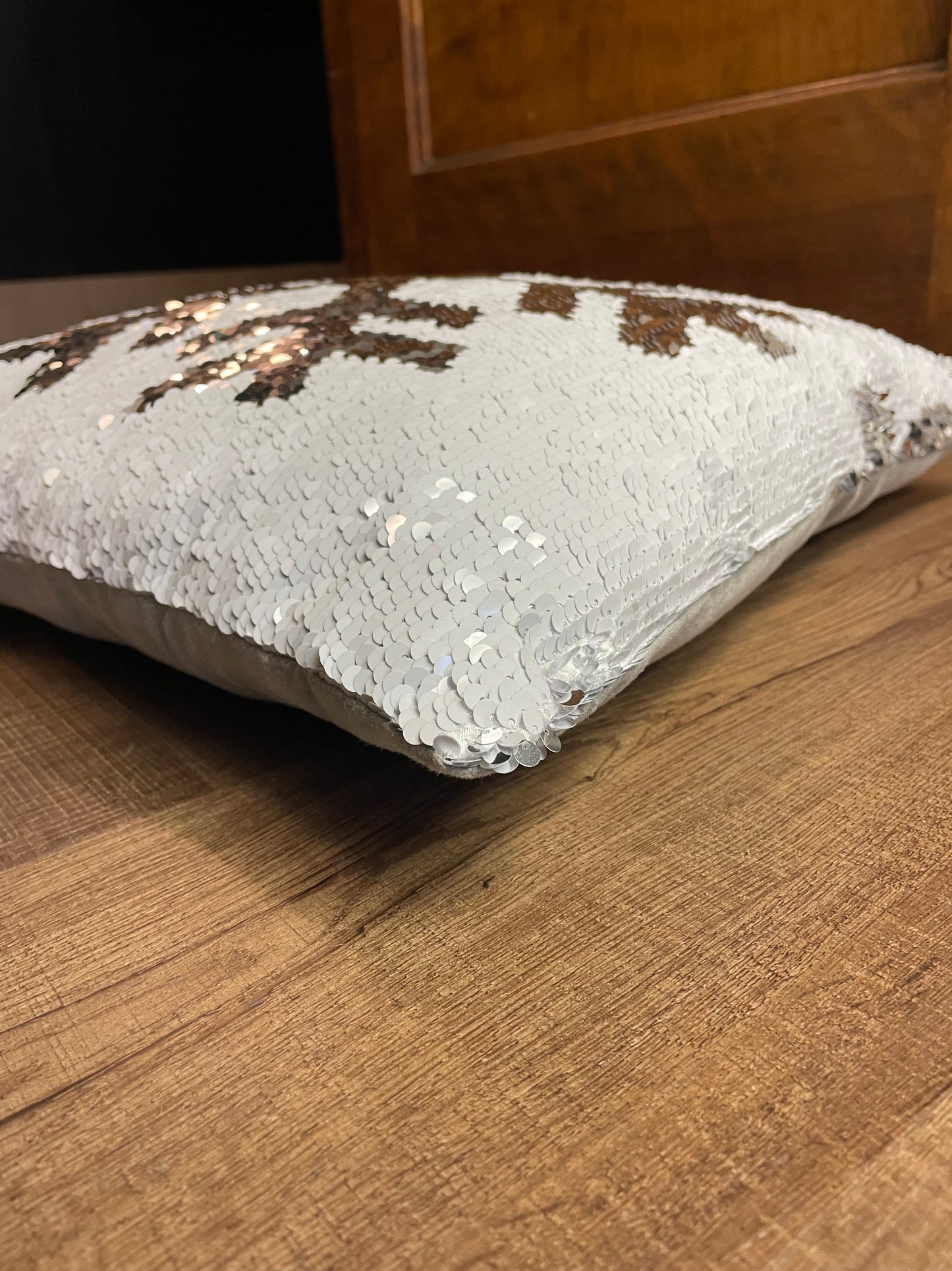 Reversible Sequin Snowflake Pillow