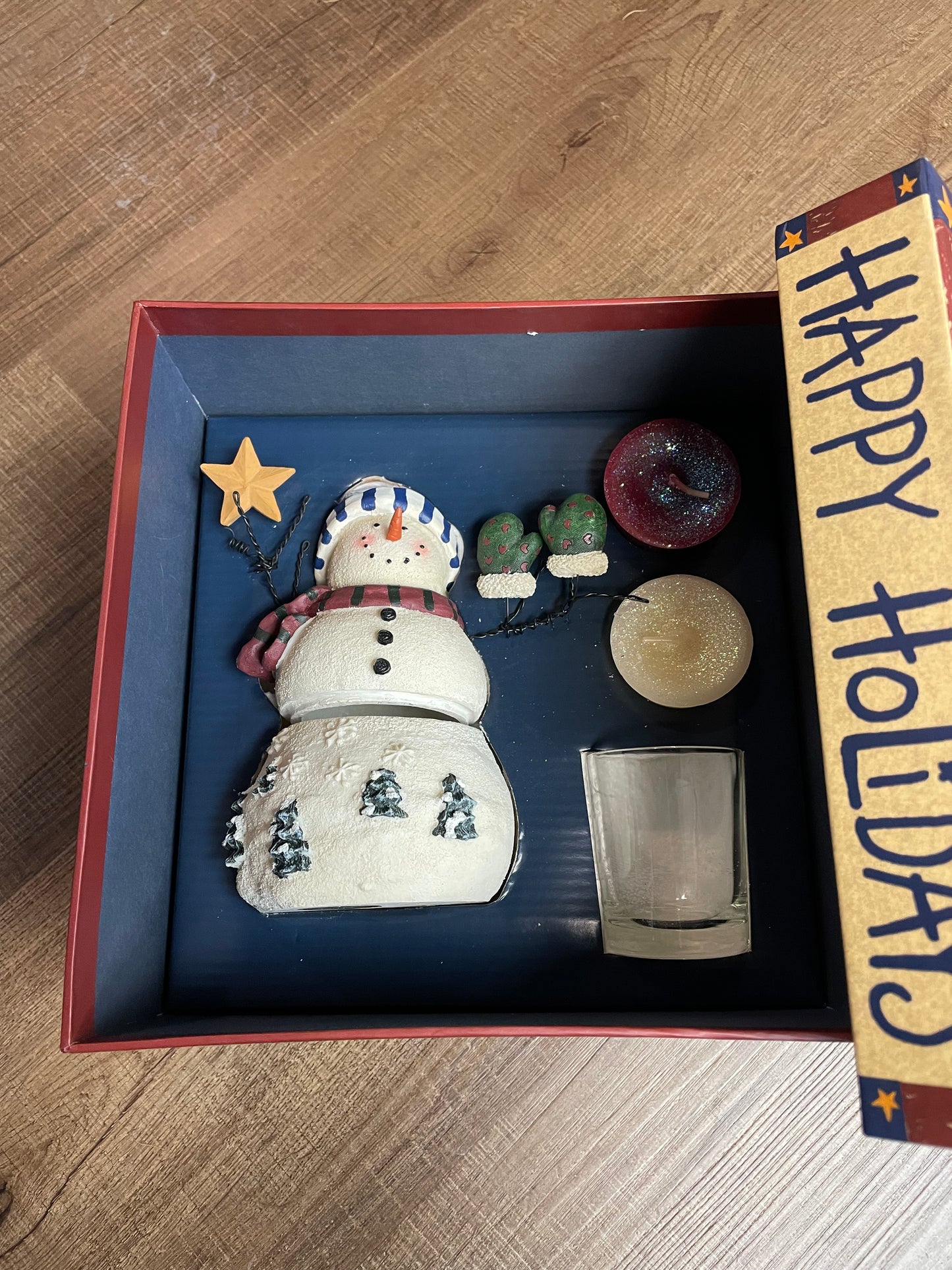 Snowman Tealight Holder Gift Box