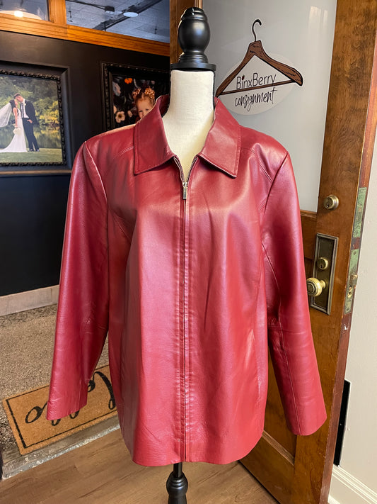 Worthington Red Leather Jacket (1X)