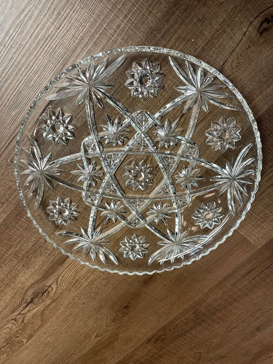 Star of David Glass Serving Plate