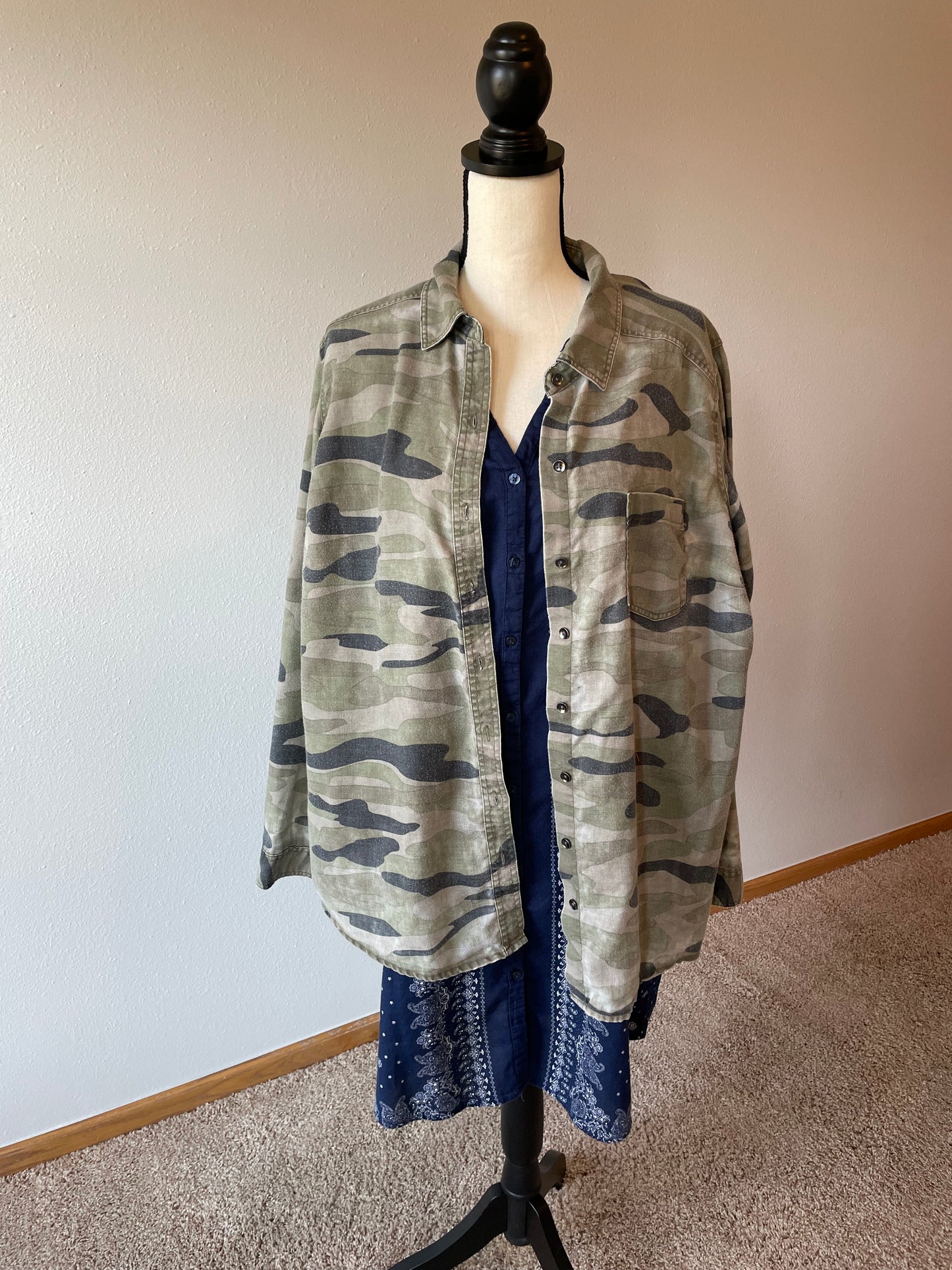 Torrid Long Sleeved Camo Blouse (2)