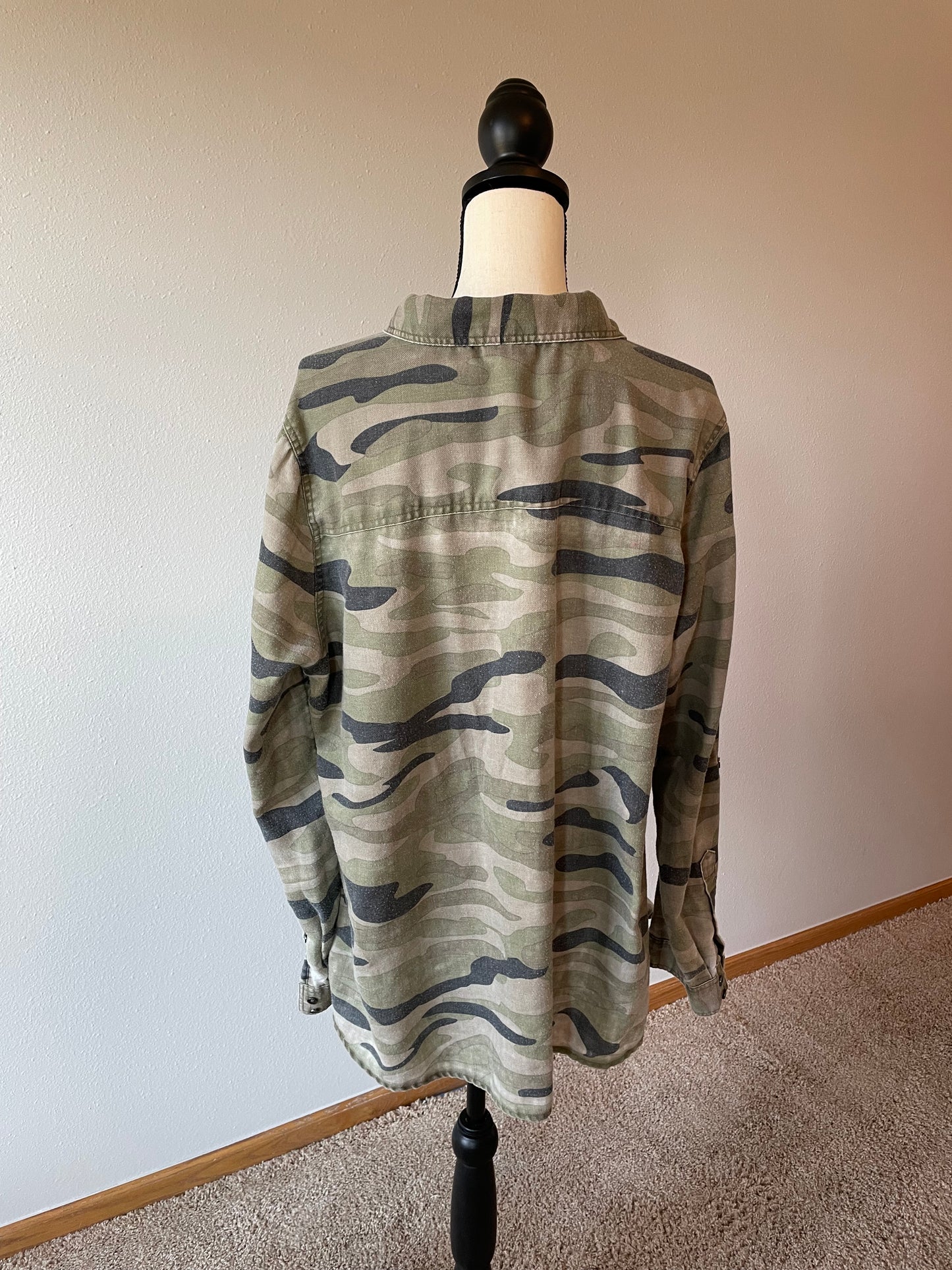 Torrid Long Sleeved Camo Blouse (2)