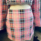 Main Strip Pink Plaid Skirt & Blazer (M)