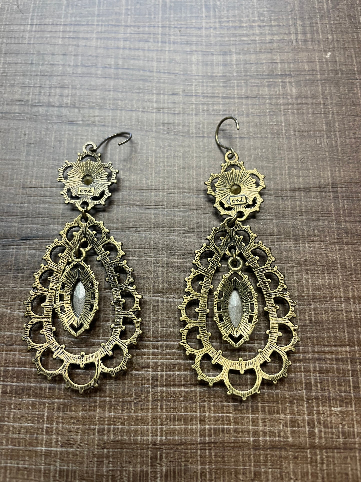 Vintage Inspired Metal Dangle Earrings