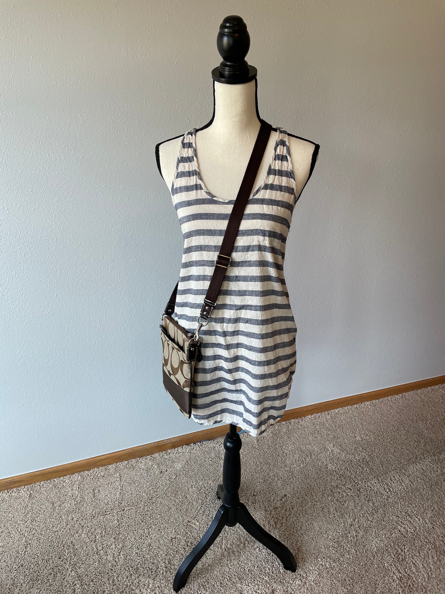 J. Crew Striped Linen Racerback Top (XS)