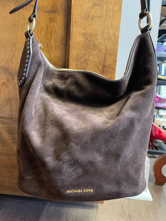 Michael Kors Brown Suede Slouch Shoulder Bag