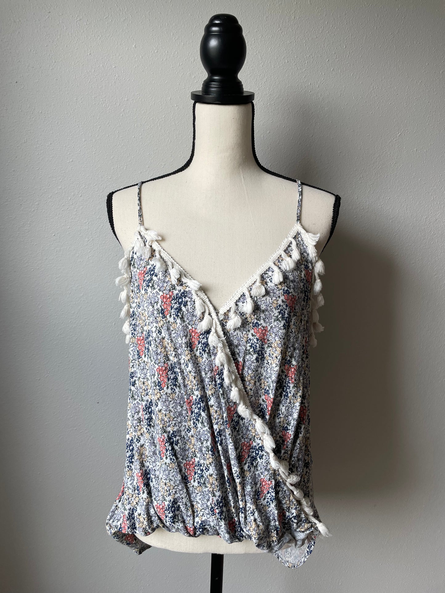 Umgee Floral Spaghetti Strap Top (S)