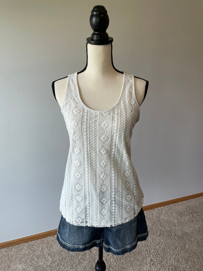 Vanity White Lace Tank (M)