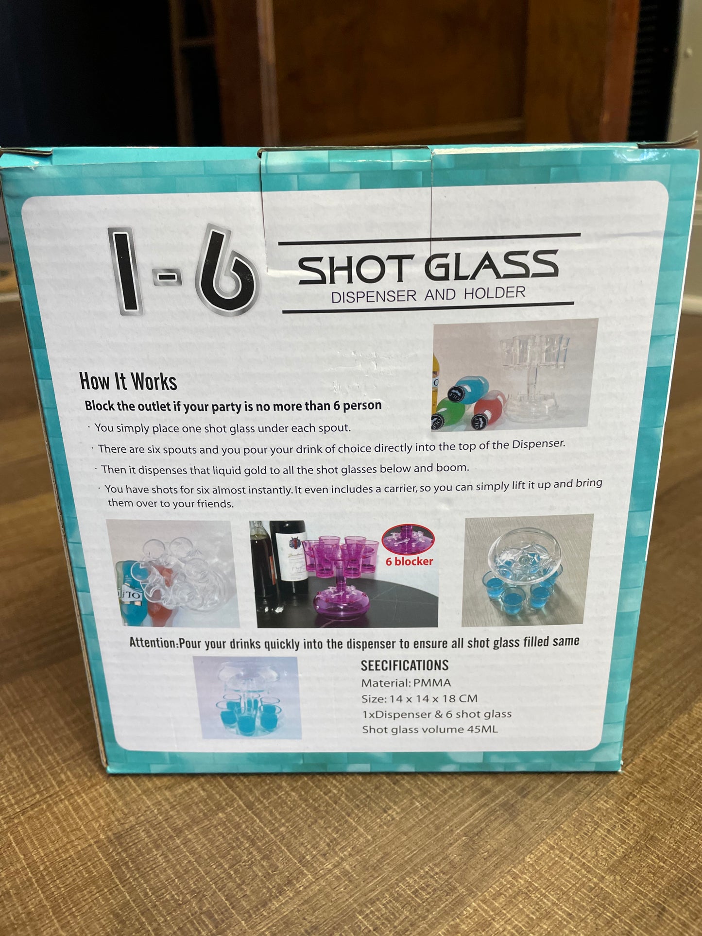 1-6 Shot Glass Dispenser and Holder